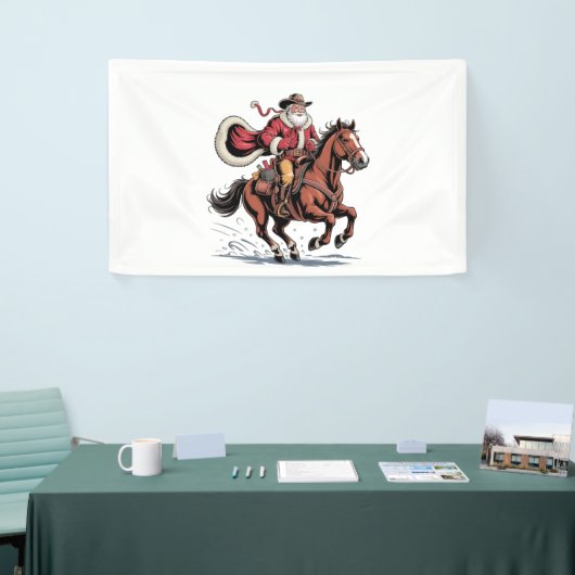Western Riding Rodeo Horse Cowboy Santa Christmas Spandoek (Beurs)