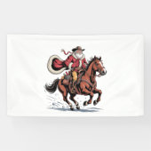 Western Riding Rodeo Horse Cowboy Santa Christmas Spandoek (Horizontaal)