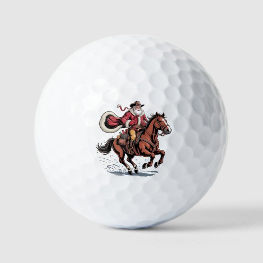 Western Rijden Rodeo Paard Cowboy Santa Christmas Golfballen (Voorkant)
