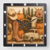 Western Rodeo-Boerderij in het najaar Vierkante Klok (Voorkant)