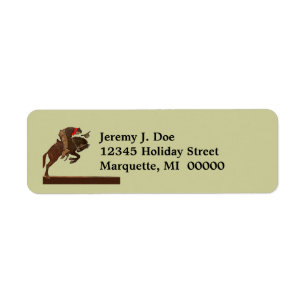 Western Rodeo Bronc Cowboy Retouradres Labels