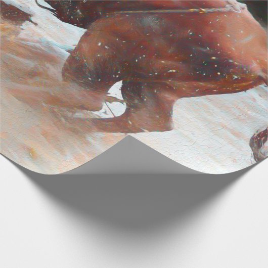 Western Rodeo Bull Land Rustic Cadeaupapier (Hoek)