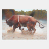 Western Rodeo Bull Land Rustic Inpakpapier Vel (Voorkant 2)
