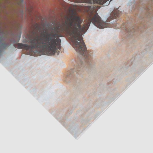 Western Rodeo Bull Land Rustic Tissuepapier (Detail)