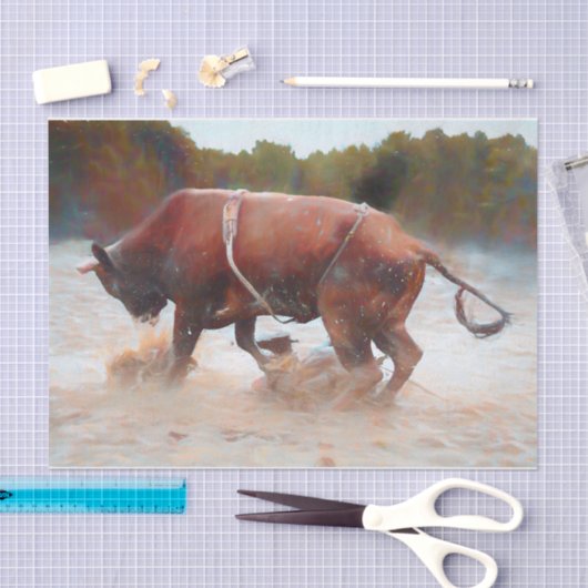 Western Rodeo Bull Land Rustic Tissuepapier (Craft)