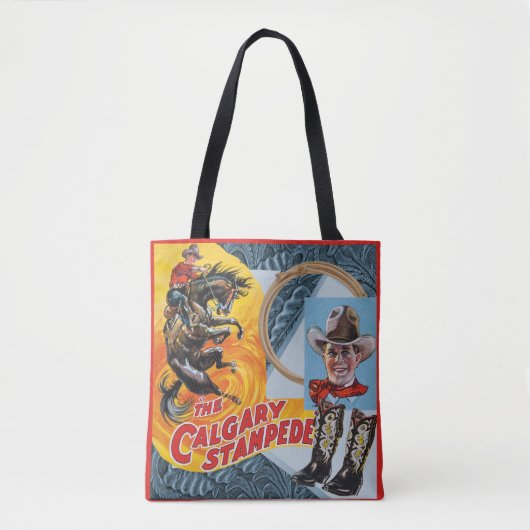  Western Rodeo Calgary Collage Ptint Tote Bag (Voorkant)