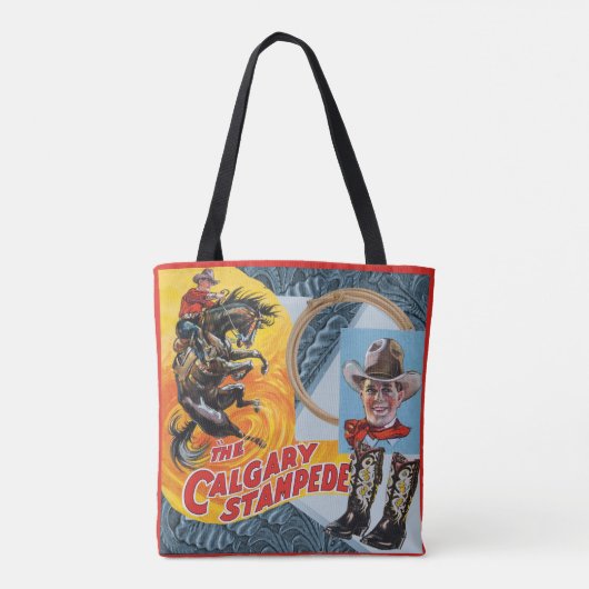  Western Rodeo Calgary Collage Ptint Tote Bag (Achterkant)