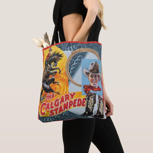  Western Rodeo Calgary Collage Ptint Tote Bag (Dichtbij)