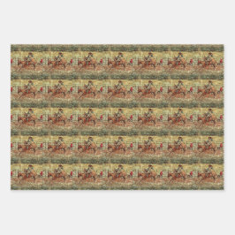 Western Rodeo Country Horse Riding Textern-patroon Inpakpapier Vel