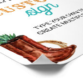 Western Rodeo Cowboy 1e Verjaardagsfeesttafelteken Poster (Hoek)