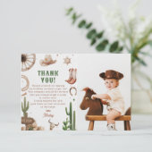 Western Rodeo Cowboy Birthday Bedankkaart (Staand voorkant)