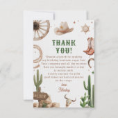 Western Rodeo Cowboy Birthday Bedankkaart (Voorkant)