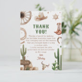 Western Rodeo Cowboy Birthday Bedankkaart (Staand voorkant)