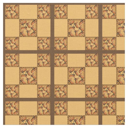 Western Rodeo Cowboy Boots Block Pattern Stof (Close Up)