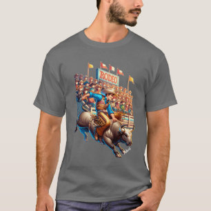 Western Rodeo Cowboy Bull Riding Custom T-shirt