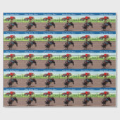 Western Rodeo Cowboy Bull Riding gepersonaliseerd Cadeaupapier (Vlak)