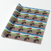 Western Rodeo Cowboy Bull Riding gepersonaliseerd Cadeaupapier (Uitgerold)