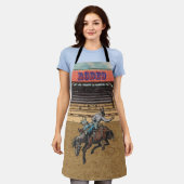 Western Rodeo Cowboy Cowgirl Bronc Riding Apron Schort (Gedragen)