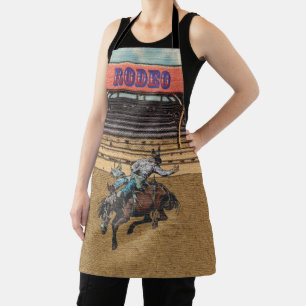 Western Rodeo Cowboy Cowgirl Bronc Riding Apron Schort