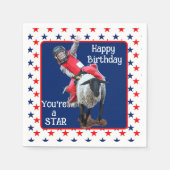 Western Rodeo Cowboy Cowgirl Mutton Busting Birth Servet (Voorkant)