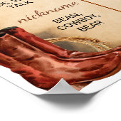 Western Rodeo Cowboy Eerste Verjaardag Mijlpaal te Poster (Hoek)