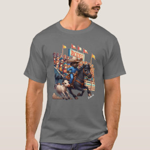Western Rodeo Cowboy Kalf Roping Custom T-shirt