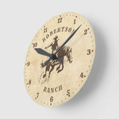 Western Rodeo Cowboy Land gepersonaliseerd Ronde Klok (Hoek)