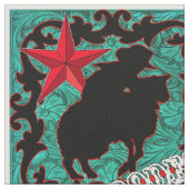 Western Rodeo Cowboy Mutton Bustin' Faux Leather Stof (Close Up)