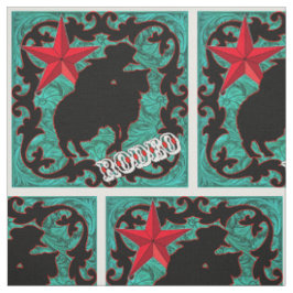 Western Rodeo Cowboy Mutton Bustin' Faux Leather Stof