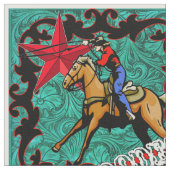 Western Rodeo Cowboy Roping Faux Leather Stof (Close Up)
