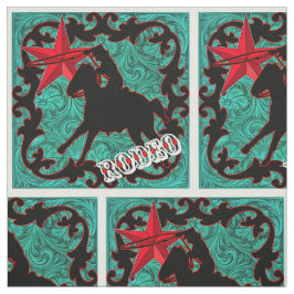 Western Rodeo Cowboy Roping Faux Leather Stof