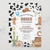 Western Rodeo Cowboy Second Rodeo 2nd Birthday Kaart (Voorkant / Achterkant)