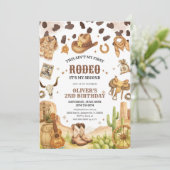 Western Rodeo Cowboy Second Rodeo 2nd Birthday Kaart (Staand voorkant)