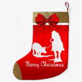 Western Rodeo Cowboy Team Roping Red Kleine Kerstsok (Achterkant)