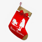 Western Rodeo Cowboy Team Roping Red Kleine Kerstsok (Voorkant (Hangend))