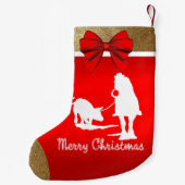 Western Rodeo Cowboy Team Roping Red Kleine Kerstsok (Achterkant)