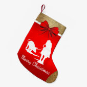 Western Rodeo Cowboy Team Roping Red Kleine Kerstsok (Voorkant (Hangend))