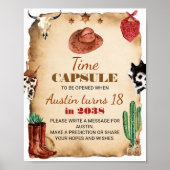 Western Rodeo Cowboy Verjaardag Tijd Capsule teken Poster (Voorkant)