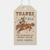 Western Rodeo Cowboy Verjaardagscadeau Label Cadeaulabel (Voorkant)