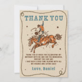 Western Rodeo Cowboy Verjaardagsfeestje Dank je ka Bedankkaart (Voorkant)