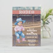 Western Rodeo Cowgirl 1e Verjaardag Kaart (Staand voorkant)