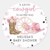 Western Rodeo Cowgirl Baby shower Sticker (Voorkant)