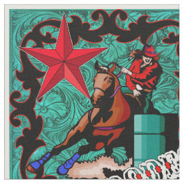 Western Rodeo Cowgirl Barrel Racing Faux Leather Stof