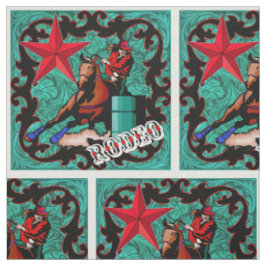 Western Rodeo Cowgirl Barrel Racing Faux Leather Stof