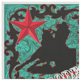 Western Rodeo Cowgirl Barrel Racing Faux Leather Stof