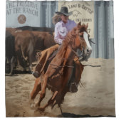Western Rodeo Cowgirl Horse Douchegordijn (Voorkant)