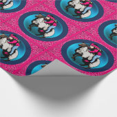 Western Rodeo Cowgirl op Sheep Mutton Bustin' Cadeaupapier (Hoek)