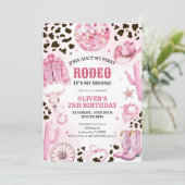 Western Rodeo Cowgirl Second Rodeo 2nd Birthday Kaart (Staand voorkant)