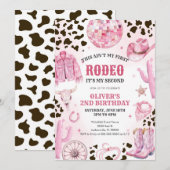 Western Rodeo Cowgirl Second Rodeo 2nd Birthday Kaart (Voorkant / Achterkant)