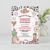 Western Rodeo Cowgirl Second Rodeo 2nd Birthday Kaart (Staand voorkant)